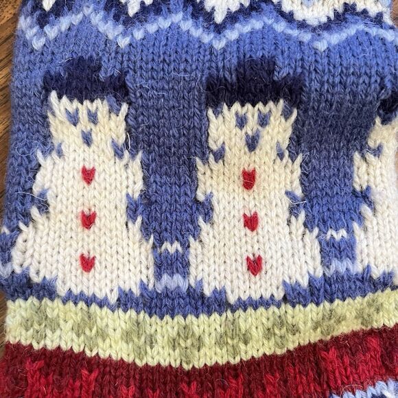 Pottery Barn Kids Classic Fair Isle Wool Knit Snowman Christmas XL Stocking 2008 - Picture 2 of 6